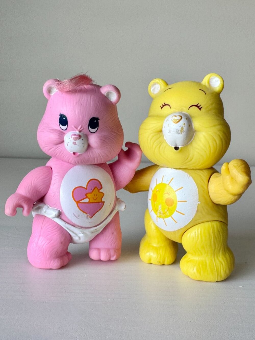 Care Bears Poseable Figures for Restoration: FUNSHINE SUNSHINE + BABY HUGS 1980s